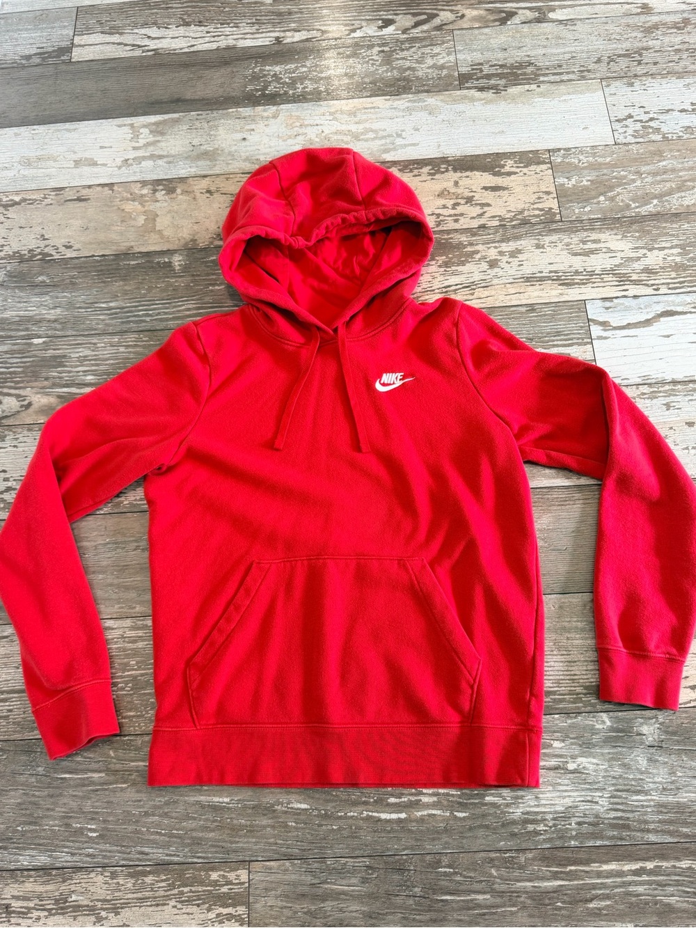 Nike Red Women's Pullover Hoodie with White Logo Size XS